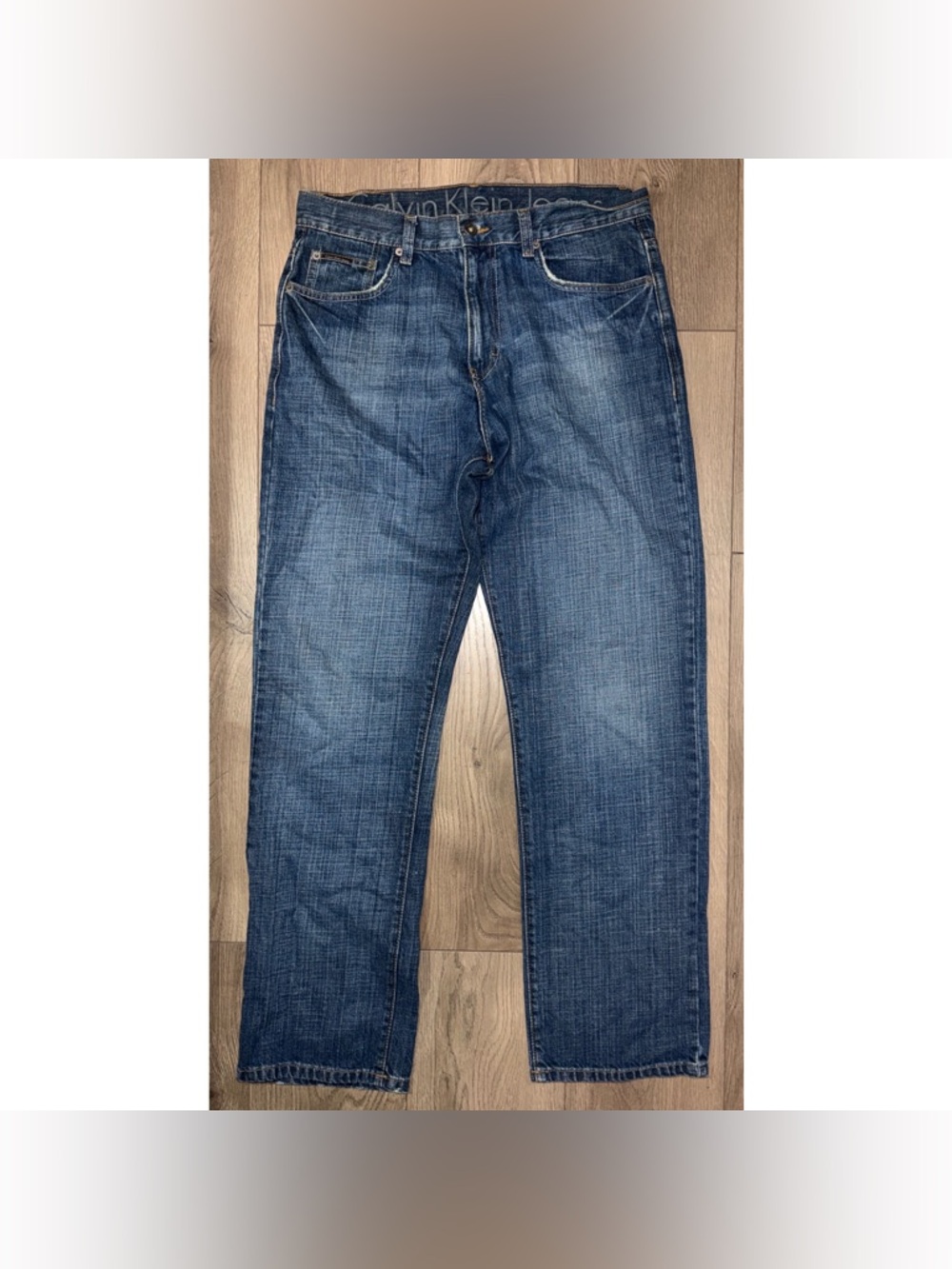 Pre-Owned Calvin Klein Jeans Men Blue Denim Relaxed Straight Size 33 Pockets